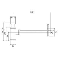 Uptrend Mataro syfon do umywalki butelkowy chrom 400120125