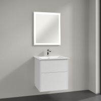 Villeroy & Boch Finero umywalka z szafką 60 cm i lustrem zestaw meblowy glossy white S00300DHR1