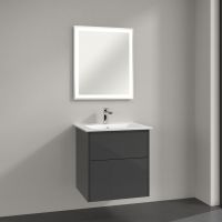 Villeroy & Boch Finero umywalka z szafką 60 cm i lustrem zestaw meblowy glossy grey S00300FPR1