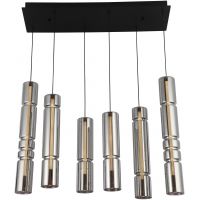 Aviano Cilindro lampa wisząca 6x9 W czarna-chrom-przydymiona 6223-0610
