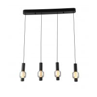 Aviano Ronda lampa wisząca 4x8 W czarna-chrom-przydymiona 7224-0410