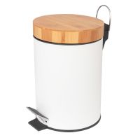 YokaHome Bin kosz na śmieci 5 l biały-brązowy CH.BIN-WHT