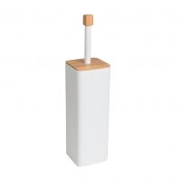 YokaHome Amba szczotka toaletowa stojąca biały mat/bambus PD.AMBA-WHT