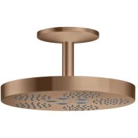 Axor One deszczownica z ramieniem sufitowym 28x28 cm okrągła czerwone złoto szczotkowane 48493310