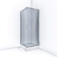 Bravat ID kabina prysznicowa 90 cm kwadratowa chrom/szkło grafitowe ID-SQST90