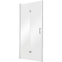 Besco Exo-H drzwi prysznicowe 80 cm składane chrom/szkło przezroczyste EH-80-190C