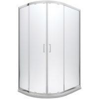 Besco Modern 190 kabina prysznicowa 100x80 cm półokrągła asymetryczna chrom połysk/szkło przezroczyste MA-108-190-C