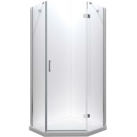 Besco Viva 195 kabina prysznicowa 90 cm pięciokątna prawa chrom/szkło przezroczyste V5P-90-195-C