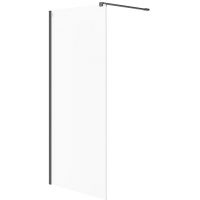 Cersanit Mille ścianka prysznicowa walk-in 90 cm czarny mat/szkło przezroczyste S161-008