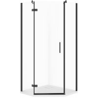 Cersanit City kabina z brodzikiem 90x90 cm czarny mat/szkło przezroczyste S4004-004