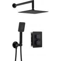 Deante Box zestaw prysznicowy podtynkowy termostatyczny z deszczownicą czarny BXYZNECT