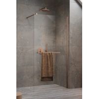 Radaway Modo New Brushed Copper II ścianka prysznicowa walk-in 120 cm z wieszakiem miedź szczotkowana/szkło przezroczyste 389124-93-01W