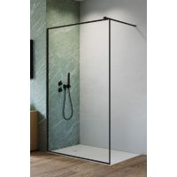 Radaway Nes Black Walk-In II ścianka prysznicowa 90 cm wolnostojąca czarny mat/szkło Frame 10013090-54-56