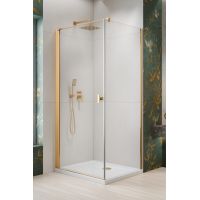 Radaway Nes Brushed Gold KDJ drzwi prysznicowe 90 cm uchylne złoty połysk/szkło przezroczyste 10022090-09-01L
