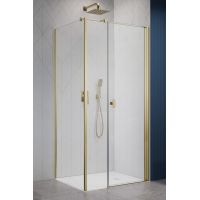 Radaway Nes Brushed Gold KDS I ścianka prysznicowa 80 cm złoty szczotkowany/szkło przezroczyste 10043080-99-01