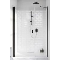 Radaway Nes 8 Black DWS drzwi prysznicowe 59 cm wnękowe lewe czarny mat/szkło przezroczyste 10078100-54-01L