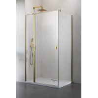 Radaway Nes 6 Brushed Gold KDJ II drzwi prysznicowe 120 cm uchylne złoty szczotkowany/szkło przezroczyste 10032120-99-01L