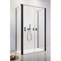 Radaway Nes Black DWD+2S drzwi prysznicowe 90 cm czarny mat/szkło przezroczyste 10035090-54-01