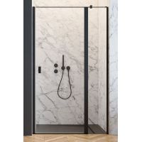 Radaway Nes Black DWJ II drzwi prysznicowe 100 cm prawe czarny mat/szkło przezroczyste 10036100-54-01R