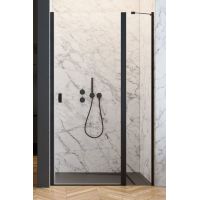 Radaway Nes Black DWJ II drzwi prysznicowe 110 cm prawe czarny mat/szkło przezroczyste 10036110-54-01R
