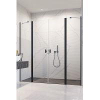 Radaway Black Nes DWD II ścianki prysznicowe 57 cm czarny mat/szkło przezroczyste 10041057-54-01