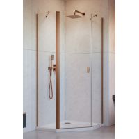 Radaway Nes Brushed Copper PTJ drzwi prysznicowe 59,6 cm uchylne miedź szczotkowany/szkło przezroczyste 10052000-93-01L