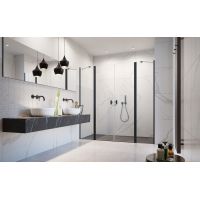 Radaway Nes 8 Black DWD II drzwi prysznicowe 103 cm wahadłowe czarny mat/szkło przezroczyste 10081030-54-01