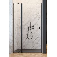Radaway Nes 8 Black DWJ II drzwi prysznicowe 90 cm wnękowe lewe czarny mat/szkło przezroczyste 10083090-54-01L