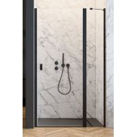Radaway Nes 8 Black DWJ II drzwi prysznicowe 90 cm wnękowe prawe czarny mat/szkło przezroczyste 10083090-54-01R