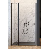 Radaway Nes 8 Black DWJ II drzwi prysznicowe 120 cm wnękowe lewe czarny mat/szkło przezroczyste 10083120-54-01L