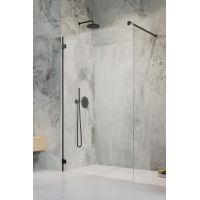 Radaway Essenza Pro Black Walk-In ścianka prysznicowa 90 cm wolnostojąca czarny mat/szkło przezroczyste 10103090-54-01