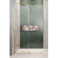 Radaway Furo Gold Walk-In drzwi prysznicowe 63,8 cm lewe złoty połysk/szkło przezroczyste 10106638-09-01L