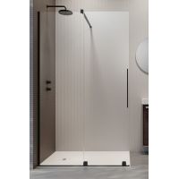 Radaway Furo Walk-In drzwi prysznicowe 83,8 cm lewe złoty szczotkowany/szkło przezroczyste 10106838-99-01L