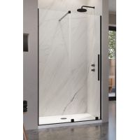 Radaway Furo Black DWJ drzwi prysznicowe 57,2 cm wnękowe lewe czarny mat/szkło przezroczyste 10107572-54-01L
