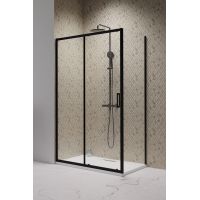 Radaway Premium Pro Black KDJ drzwi prysznicowe 100 cm rozsuwane czarny mat/szkło przezroczyste 1015100-54-01L