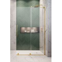 Radaway Furo SL Gold Walk-In drzwi prysznicowe 100 cm prawe złoty połysk/szkło przezroczyste 10306538-09-01R/10110494-01-01