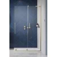 Radaway Furo SL Brushed Gold Walk-In drzwi prysznicowe 53,8 cm prawe złoty szczotkowany/szkło przezroczyste 10306538-99-01R