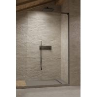 Radaway Modo SL Black II ścianka prysznicowa walk-in 105 cm czarny mat/szkło przezroczyste 10319105-54-01R