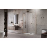 Radaway Essenza 8 Brushed Copper KDJ ścianka prysznicowa 23,7 cm miedź szczotkowany/szkło przezroczyste 10470237-93-01L 