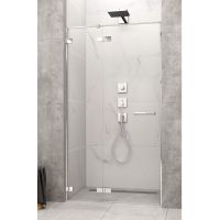 Radaway Arta DWJ II drzwi prysznicowe 140 cm ze ścianką stałą lewe chrom+/szkło przezroczyste 386444-03-01L/386016-03-01L