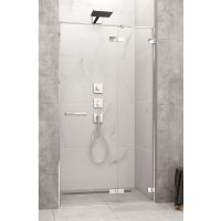 Radaway Arta DWJ II drzwi prysznicowe 140 cm ze ścianką stałą prawe chrom+/szkło przezroczyste 386444-03-01R/386016-03-01R