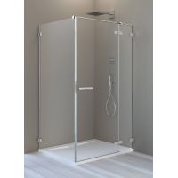 Radaway Arta KDJ II drzwi prysznicowe 140 cm ze ścianką stałą prawe chrom+/szkło przezroczyste 386457-03-01R/1386046-03-01R