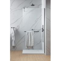 Radaway Modo New Brushed Gunmetal II ścianka prysznicowa walk-in 110 cm z wieszakiem gunmetal szczotkowany/szkło przezroczyste 389114-92-01W