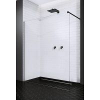 Radaway Modo X Black II Walk-In ścianka prysznicowa 85 cm wolnostojąca czarny mat/szkło przezroczyste 389285-54-01