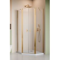 Radaway Nes Gold PTD komplet 2 ścianek prysznicowych do kabiny 90x90 cm złoty połysk/szkło przezroczyste 10051600-09-01