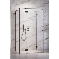 Radaway Essenza Pro Black KDJ+S drzwi prysznicowe 90 cm lewe czarny mat/szkło przezroczyste 10097390-54-01L