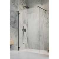 Radaway Essenza Pro Black Walk-In ścianka prysznicowa 80 cm wolnostojąca czarny mat/szkło przezroczyste 10103080-54-01