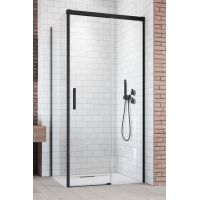 Radaway Idea Black KDJ ścianka prysznicowa 90 cm boczna lewa czarny mat/szkło przezroczyste 387050-54-01L