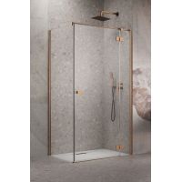 Radaway Essenza New KDJ drzwi prysznicowe 120 cm uchylne miedź szczotkowana/szkło przezroczyste 1385042-93-01R