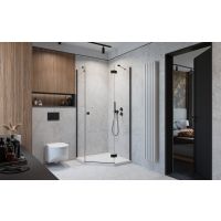 Radaway Essenza New Black PTJ drzwi prysznicowe 60 cm prawe czarny mat/szkło przezroczyste 1385010-54-01R